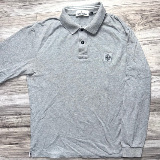 Stone Island Compass Patch Long Sleeve Polo - Large ptp22”