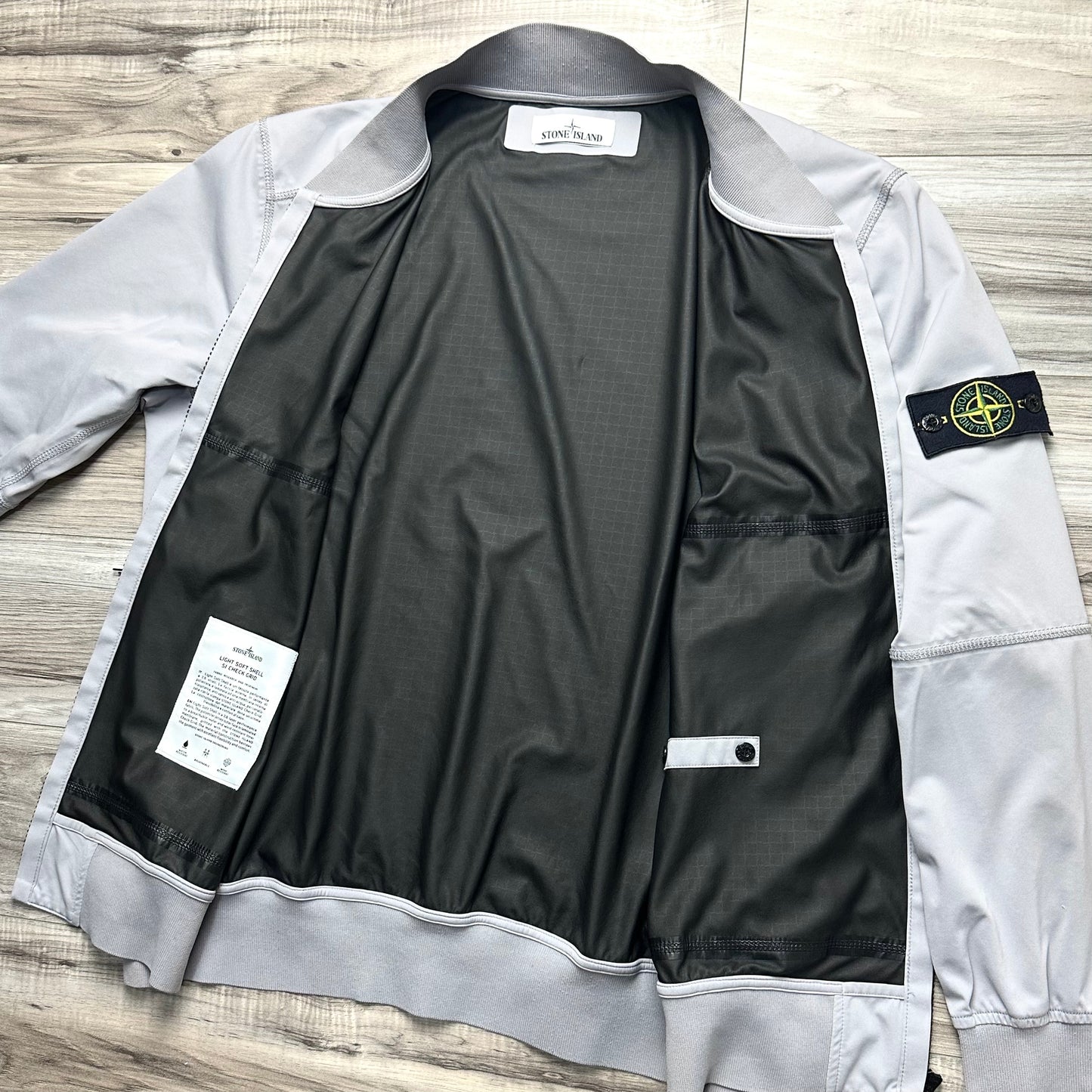 Stone Island Light Soft Shell SI Check Grid Badge Jacket