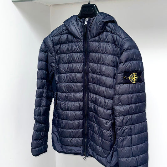 Stone Island Garment Dyed Micro Yarn Down Full Zip Badge Jacket - Small ptp19”