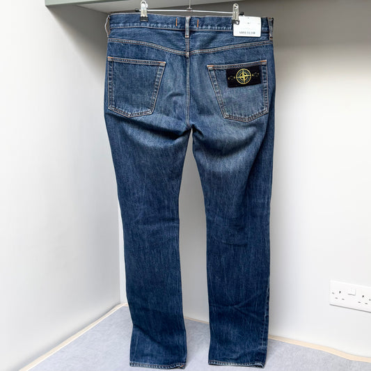 Stone Island Blue Denim Jeans - 34W 34L Regular Tapered Fit