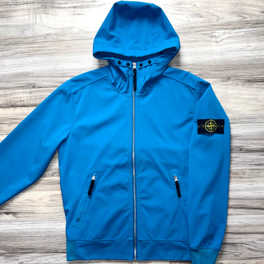 Stone Island Light Soft Shell-R Full Zip Badge Jacket - Large ptp21.5”