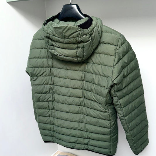 Stone Island O-Cotton / R-Nylon Tela Full Zip Badge Jacket - Small ptp20.5”