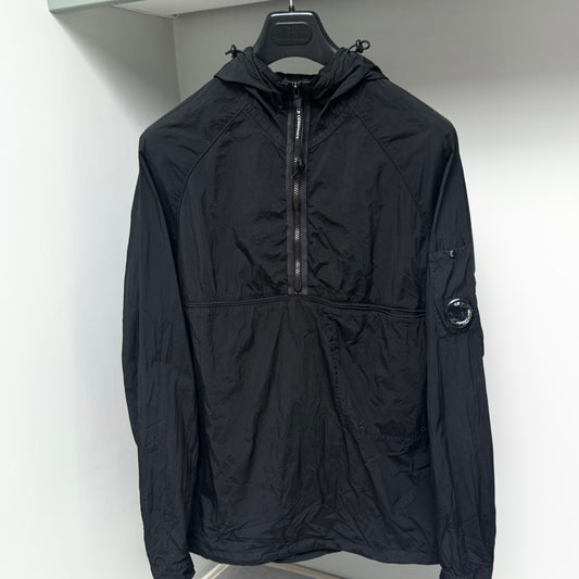 CP Company Black Hooded CR-L Nylon Half Zip Pullover Lens Smock Overshirt - XL ptp23”