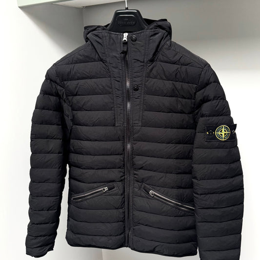 Stone Island Loom Woven Down Chambers Stretch Nylon-TC Full Zip Badge Jacket - Medium ptp20”