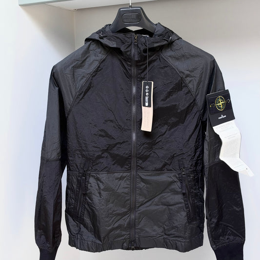 Stone Island Black Nylon Metal Watro-TC In Econyl Regenerated Nylon Full Zip Jacket - Small