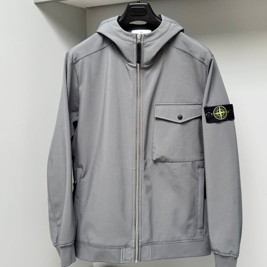 Stone Island Grey Soft Shell-R Full Zip Jacket - XXL