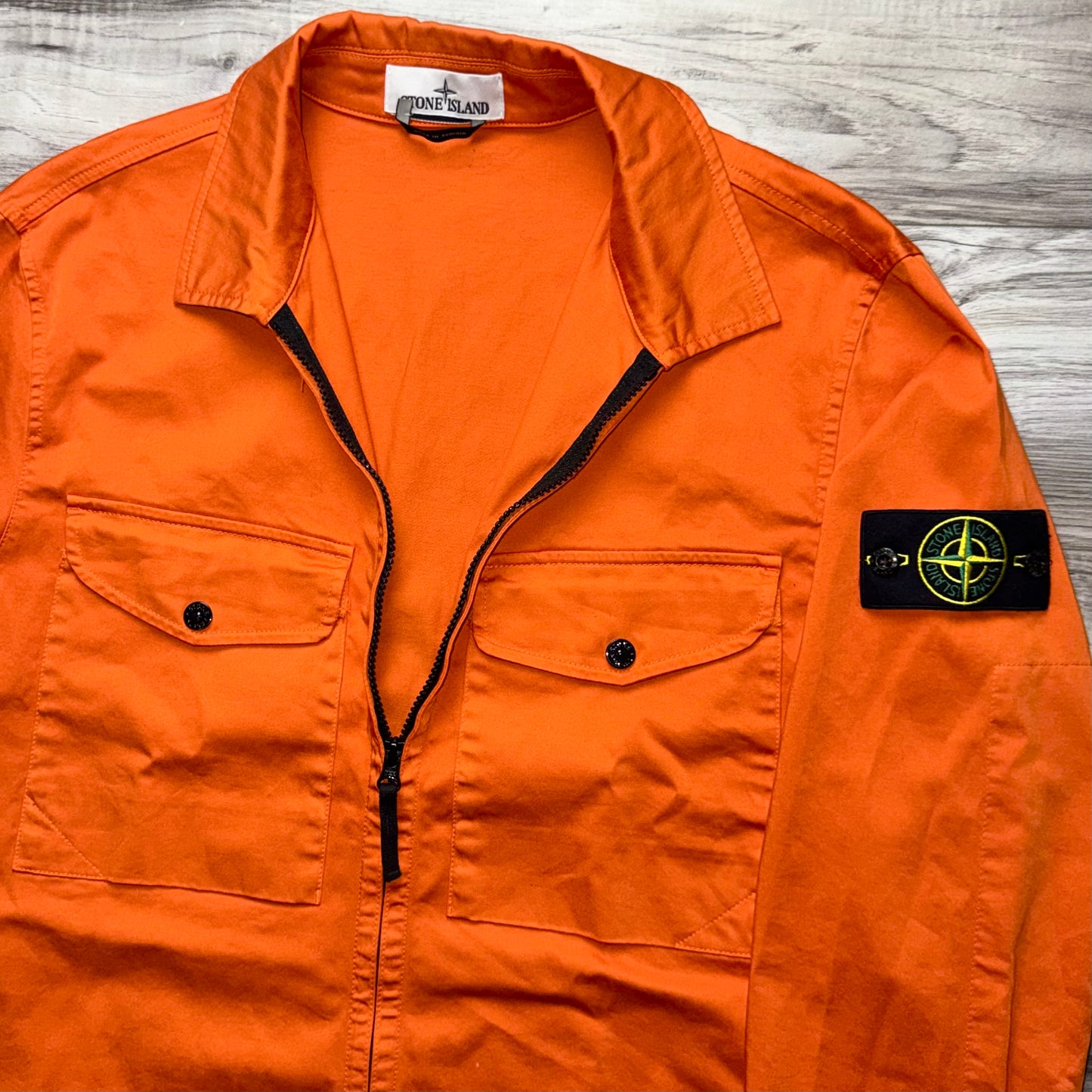 Stone Island Full Zip Badge Overshirt - Large ptp22”