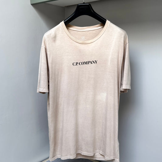 CP Company Beige Resist Dyed Bruno Campeggio (315) Logo T shirt - XXL ptp24.5”