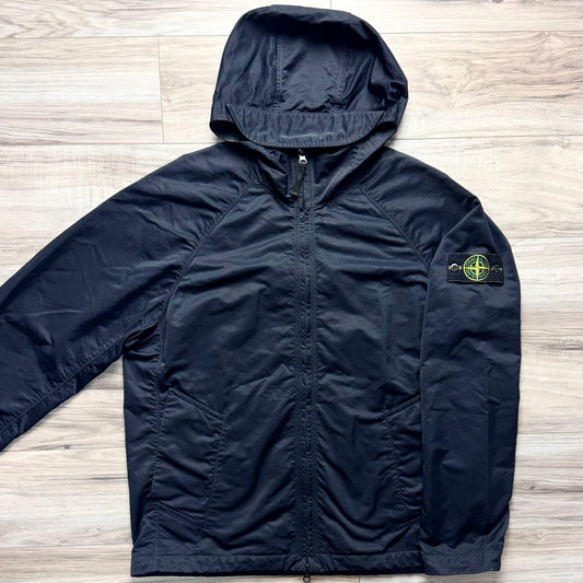 Stone Island Hyper Dense Nylon Raso Full Zip Badge Jacket - Medium ptp22.5”