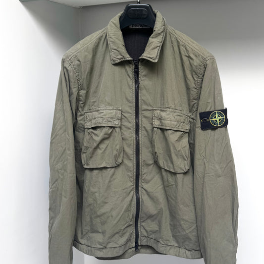 Stone Island Green Padded Naslan Full Zip Overshirt - Medium ptp21”