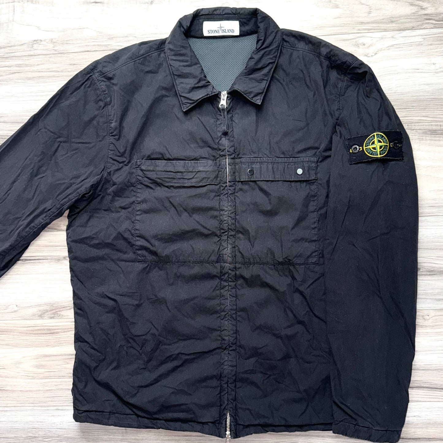 Stone Island Naslan Padded Full Zip Badge Overshirt - Large