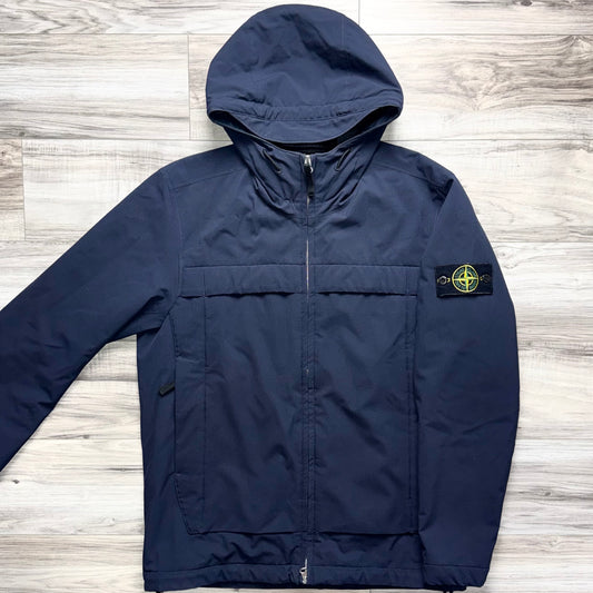 Stone Island Soft Shell-R e.dye Technology With Primaloft Insulation Technology Full Zip Badge Jacket - Medium ptp21.5”
