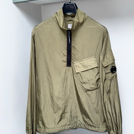 CP Company Green Chrome Nylon Quarter Zip Pullover Lens Smock Overshirt - Large ptp23”