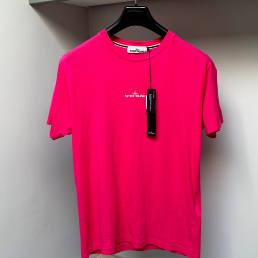 Stone Island Pink 30/1 Tricromia Graphic Print Logo T shirt - Medium ptp20”