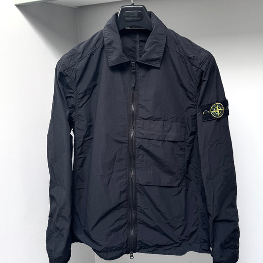 Stone Island Black Naslan Light Full Zip Overshirt - Medium ptp21”
