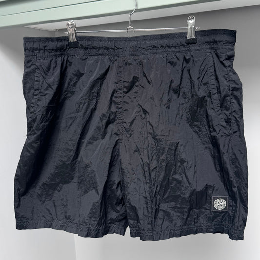 Stone Island Black Nylon Metal Patch Swim Shorts - XXL 38W