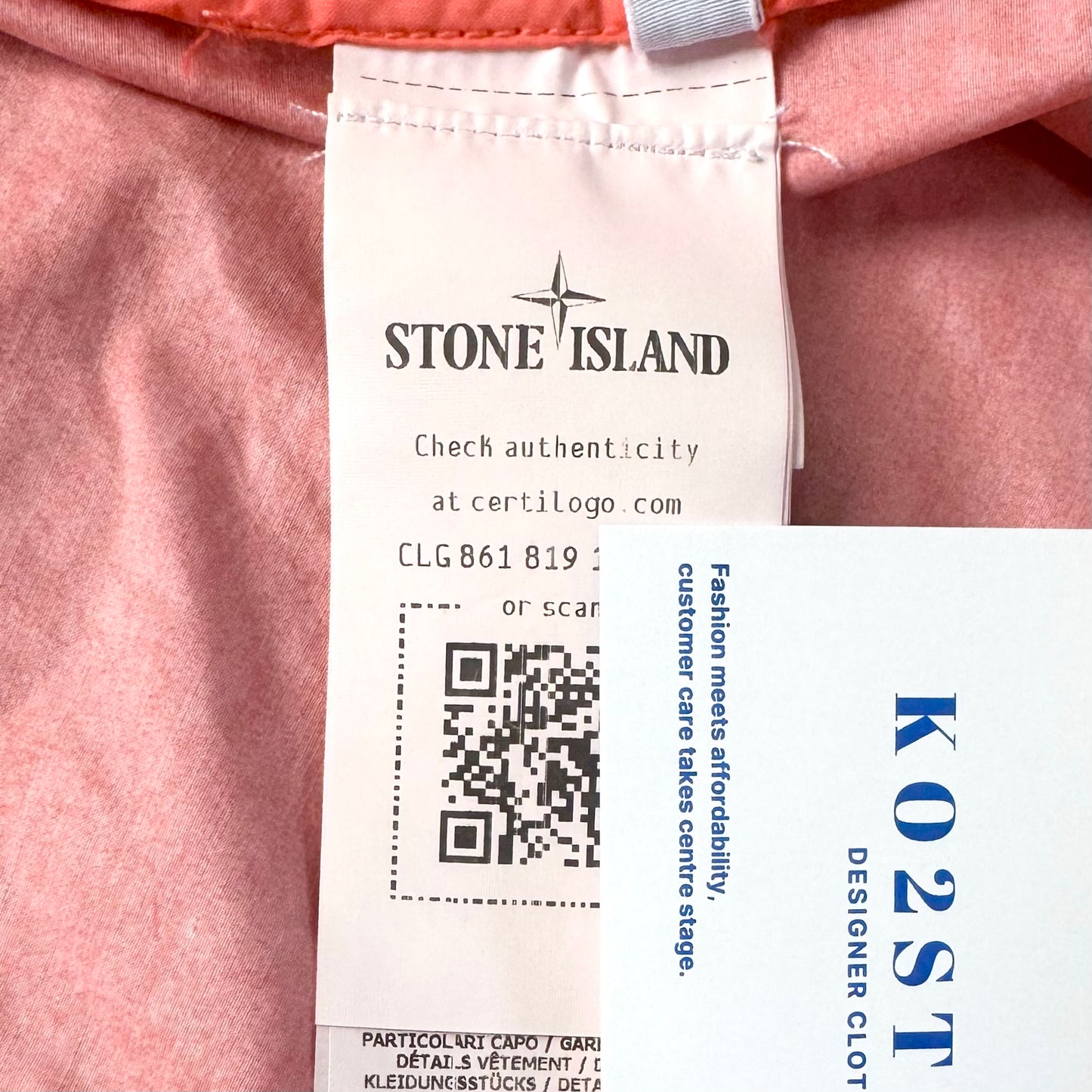 Stone Island Naslan Light Watro Full Zip Badge Jacket - Medium ptp21.5”