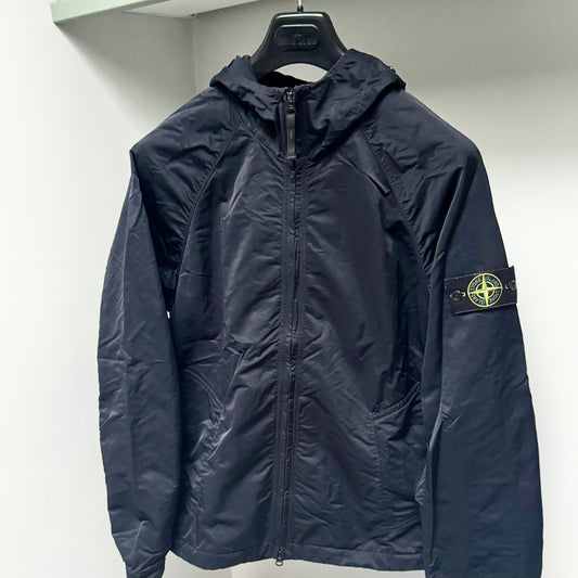 Stone Island Hyper Dense Nylon Raso Full Zip Badge Jacket - Medium ptp22.5”