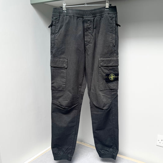 Stone Island Grey Cotton Cargo Trousers - 32W Regular Tapered Fit