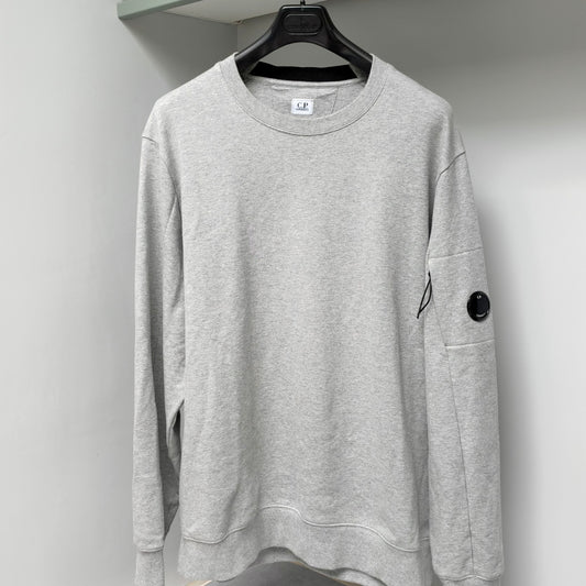 CP Company Grey Raised Fleece Pullover Lens Sweatshirt - 3XL