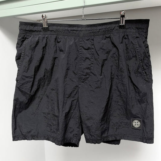 Stone Island Black Nylon Metal Patch Swim Shorts - XL 36W