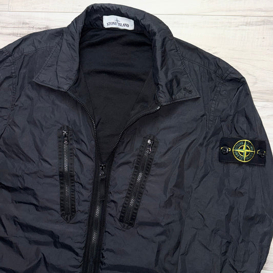 Stone Island Crinkle Reps Full Zip Badge Overshirt - Medium ptp21.5”