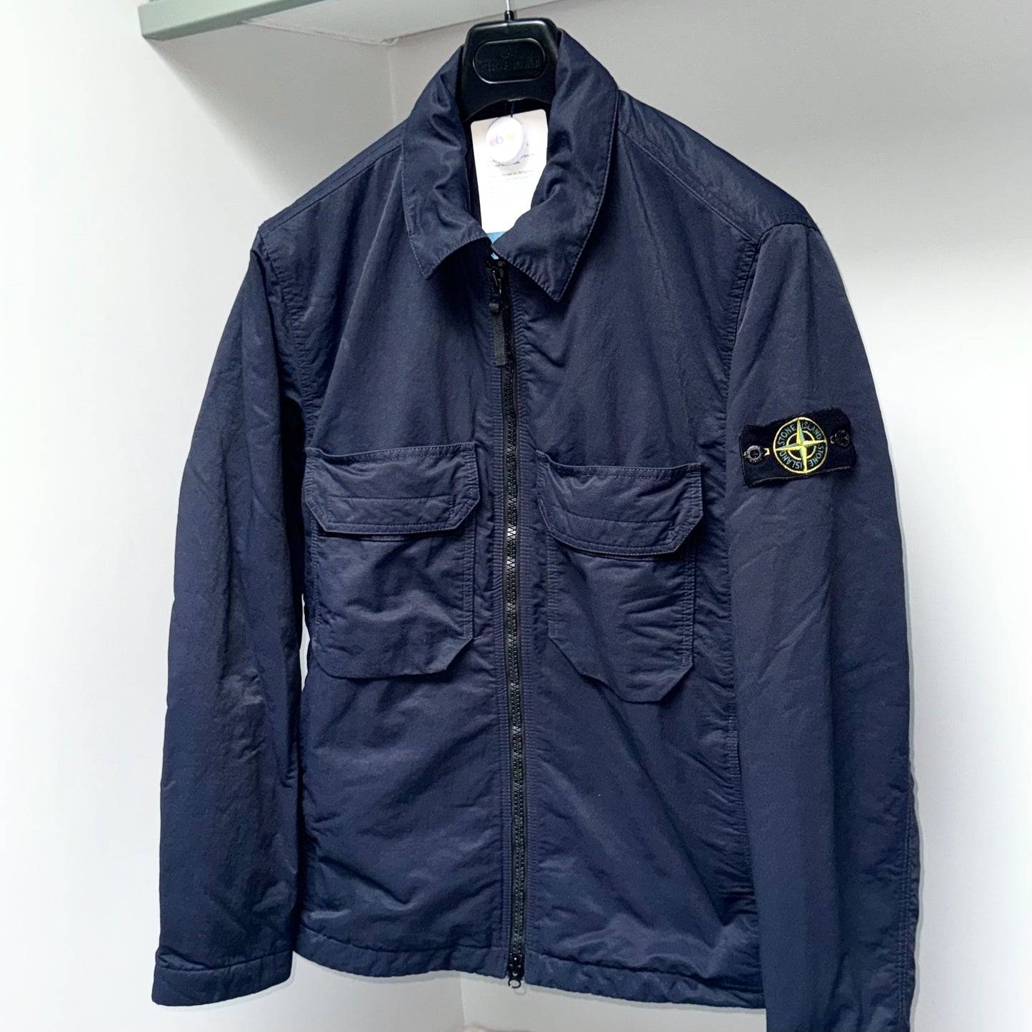 Stone Island Opaque Nylon Twill With Primaloft-TC Full Zip Badge Jacket - Large ptp23.5”
