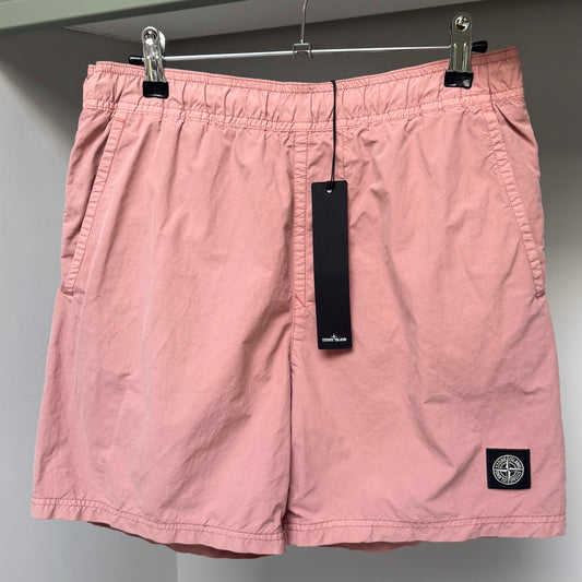 Stone Island Pink Patch Swim Shorts - Small 30W