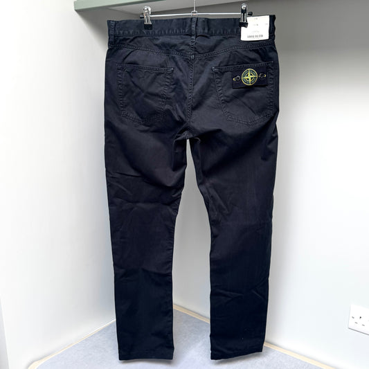 Stone Island Navy Blue Cotton Chinos - 34W 31L Slim Fit