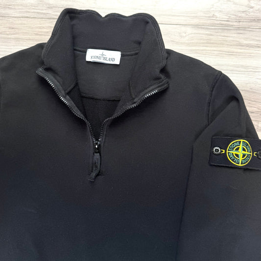 Stone Island Quarter Zip Pullover Badge Sweatshirt - Small