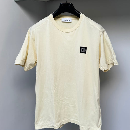 Stone Island Butter Yellow Patch Logo T shirt - Medium
