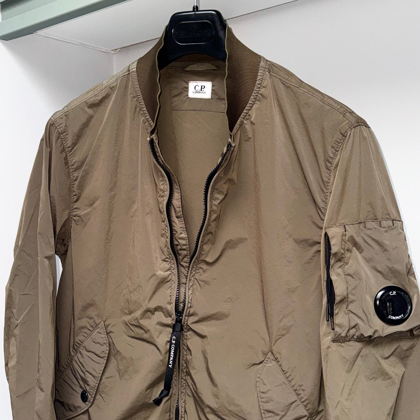 CP Company Nycra Nylon Full Zip Lens Bomber Jacket - Large ptp21.5”