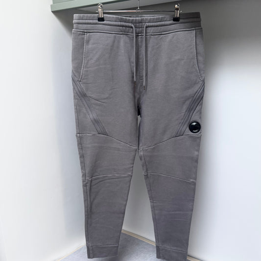 CP Company Grey Diagonal Raised Fleece Lens Joggers - Large 34W