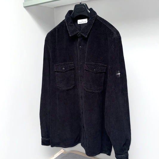 Stone Island Corduroy Embroidered Compass Button Up Overshirt - XXL ptp25”