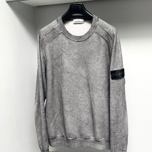 Stone Island Dark Grey Dust Treatment Pullover Sweatshirt - Large ptp23.5”