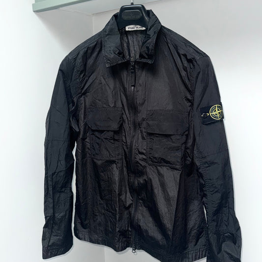 Stone Island Nylon Metal Ripstop Full Zip Badge Overshirt - Medium ptp20.5”