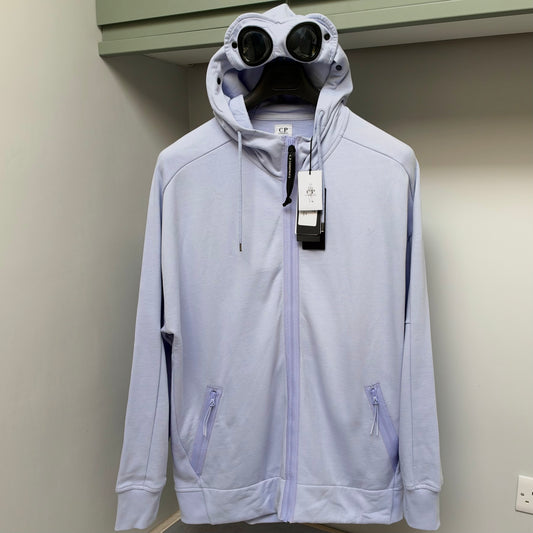 CP Company Cosmic Sky Blue Diagonal Raised Fleece Full Zip Goggle Hoodie - 3XL