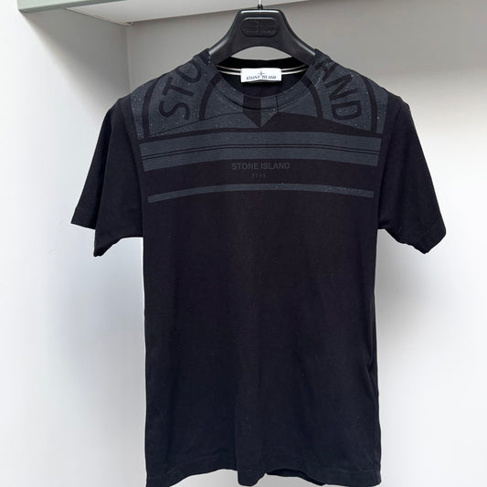 Stone Island Black Graphic Print Logo T shirt - XS