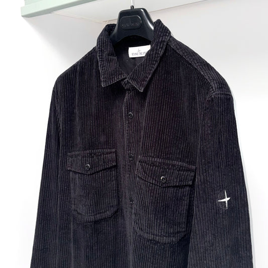 Stone Island Corduroy Embroidered Compass Button Up Overshirt - XXL ptp25”
