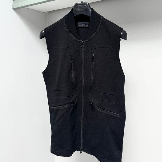 Stone Island Ghost Lana Wool Full Zip Badge Gilet - Small ptp19.5”