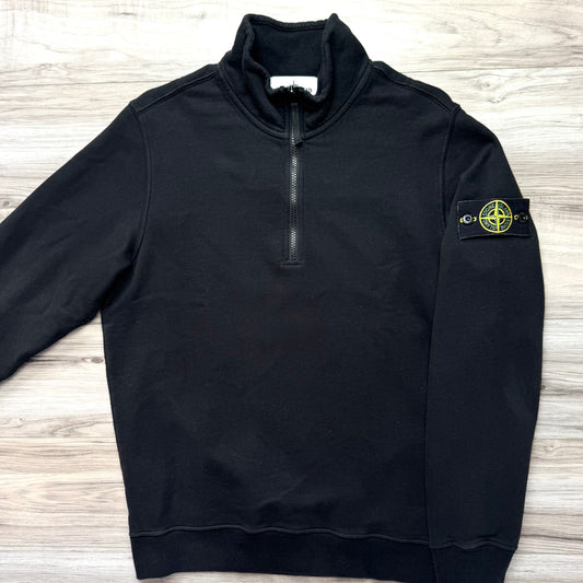 Stone Island Quarter Zip Pullover Badge Sweatshirt - Small