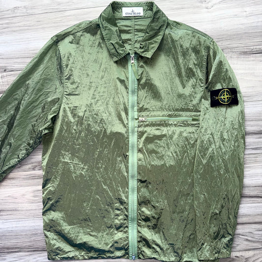 Stone Island Nylon Metal Econyl Full Zip Badge Overshirt - XXL ptp24.5”