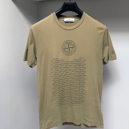 Stone Island Green Graphic Print Logo T shirt - Small