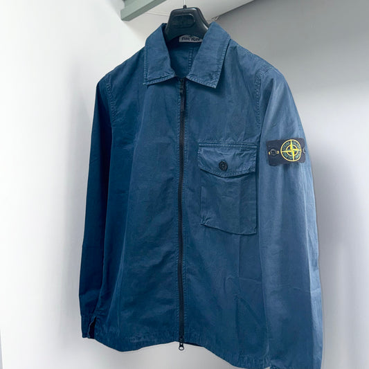 Stone Island Full Zip Badge Overshirt - Small ptp20.5”