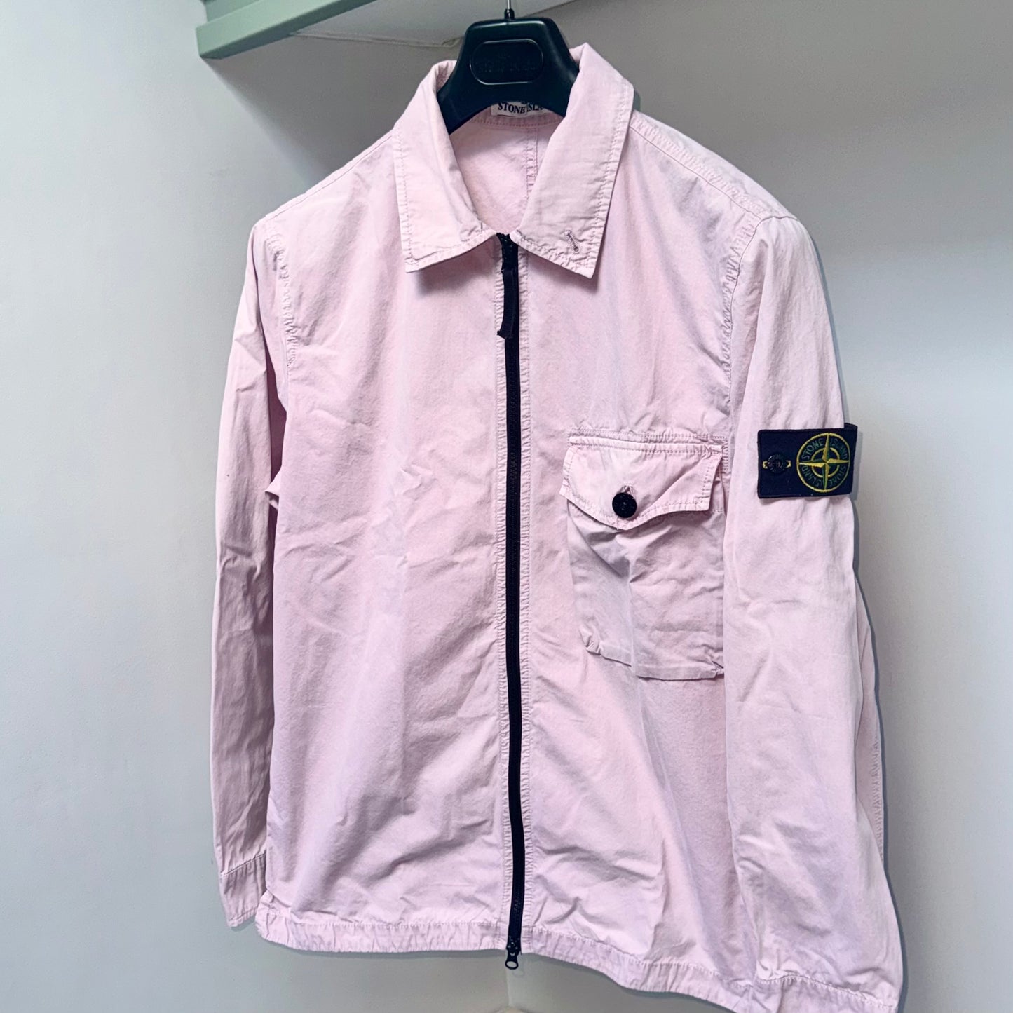 Stone Island Full Zip Badge Overshirt - Medium ptp21”