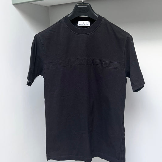 Stone Island Black Spellout Logo T shirt - Small