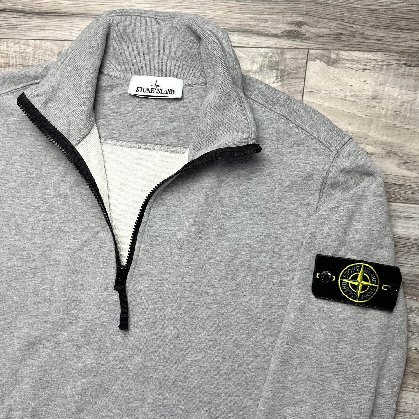 Stone Island Quarter Zip Badge Sweatshirt