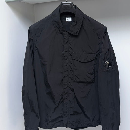 CP Company Black Chrome-R Nylon Full Zip Lens Overshirt - Medium ptp21.5”