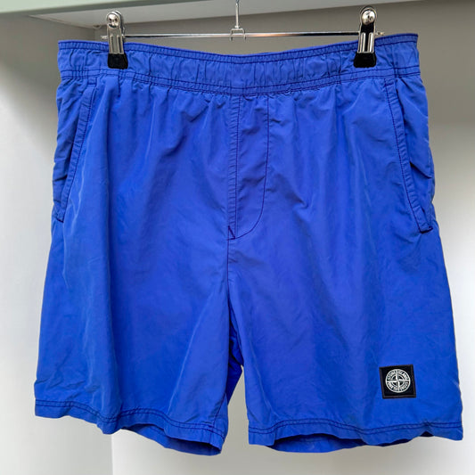 Stone Island Electric Blue Patch Swim Shorts - Medium 32W