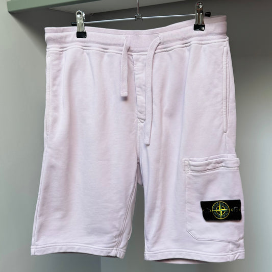 Stone Island Light Pink Organic Cotton Fleece Shorts - Medium 32W